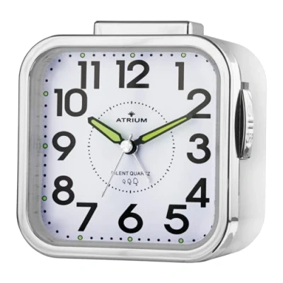 Afbeelding van ATRIUM Wekker Senioren Analoog Wit Zonder tikgeluid Grote cijfers Duidelijk Eenvoudige bediening Opbouwend alarmsignaal Snooze Quartz uurwerk A530 0