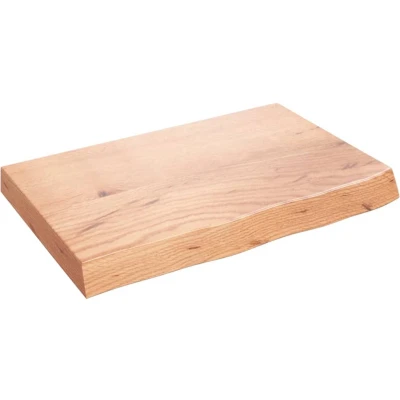 Afbeelding van vidaXL Wastafelblad 60x40x6 behandeld massief hout lichtbruin