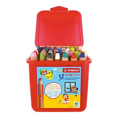 Image de Schoolbox x 38 crayons multi talents stabilo woody 3in1 + 3 taille