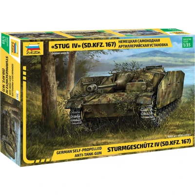 Afbeelding van 1:35 Zvezda 3661 German Self Propelled Anti Tank Gun Sturmgeschutz IV Sd.Kfz.167 Plastic Modelbouwpakket