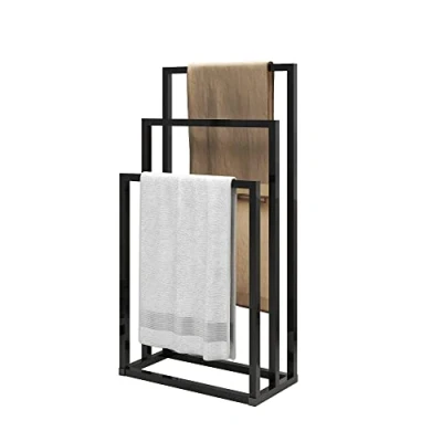 Afbeelding van Vrijstaande handdoekhouder 3 laags organizer voor bad en handdoeken, badkameraccessoires, maar