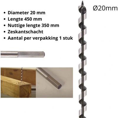 Afbeelding van 1x Makita D 07618 slangenboor diameter Ø20 mm // lengte 450 Nuttige 350 Direct verzonden van uit het magazijn bol.com zeer snelle levering