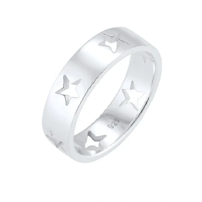 Afbeelding van Elli Sterne Astro CUT OUT BAND Ring, Dames, Maat: 52, Silber