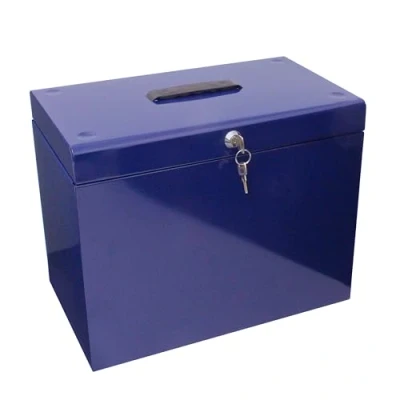 Afbeelding van Cathedral Products A4 archiefdoos van staal met starter, hangmap, 5 stuks, blauw
