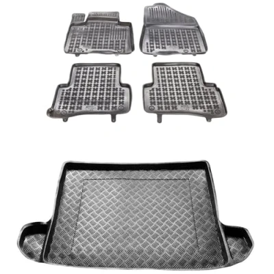 Afbeelding van M MOTOS Set rubberen vloermatten en kofferbakmat van PE kunststof voor Kia Sportage IV 2018 2021 Verbeter je reiscomfort met de antislip automat