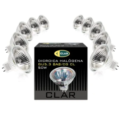 Afbeelding van CLAR halogeenlamp, 50 W, lamp 12 V, spot GU5.3 lamp, alogeenlamp, halogeenspot, halogeenlamp (10 stuks)