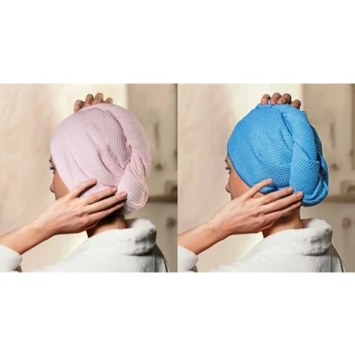 Afbeelding van Silva Microvezel Haarhanddoek 2 Stuks Roze Blauw