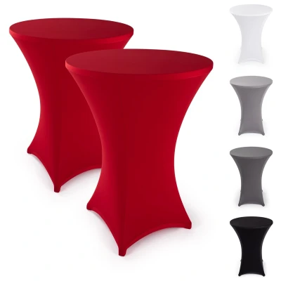 Afbeelding van Blumtal Statafelrok Stretch Cover 80 85 cm Rood Set van 2