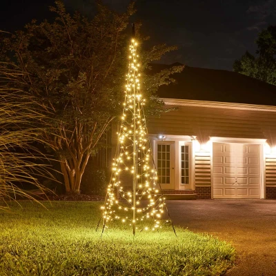 Afbeelding van Fairybell Vlaggenmast Kerstboom All Surface 3 meter 320 LED lampjes Inclusief mast Warm wit