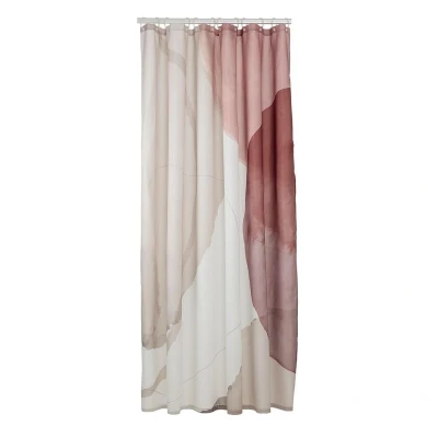 Afbeelding van Sealskin Earth Douchegordijn 180x200 cm Polyester Donkerroze / Off white