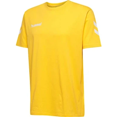 Afbeelding van hummel Hmlgo Kids Cotton 203567 T shirt, uniseks, kinderen, sportgeel.