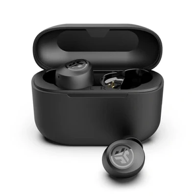 Afbeelding van JLab Go Air Pop + True draadloze bluetooth in ear hoofdtelefoon met 35 uur speeltijd, microfoon, oplaadetui, multipoint BT app, zwart