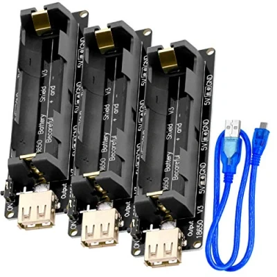 Afbeelding van AZDelivery 3 x 18650 Batterij Uitbreidingsschild 5V 3V Micro USB Aansluiting Type C compatibel met Arduino Inclusief E Book!
