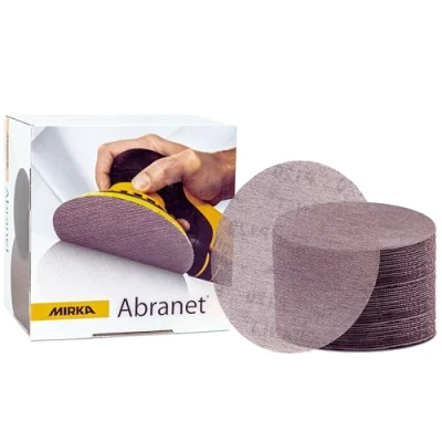 Afbeelding van Mirka Abranet 5424105015 Net schuurschijven met een diameter van 150 mm, klittenband/korrelgrootte P150, voor het schuren hout, spatel, lak en kunststof, 50 stuks.