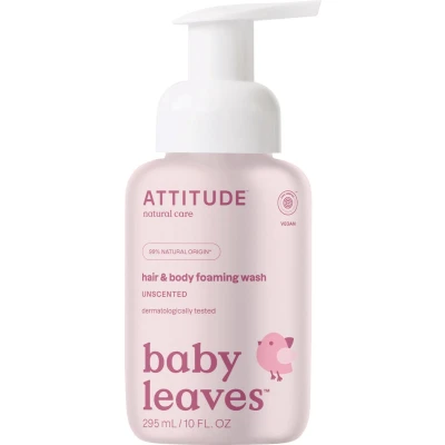 Afbeelding van Attitude Baby Leaves 2 in 1 Hair and Body Foaming Wash Pear Nectar 295 ml