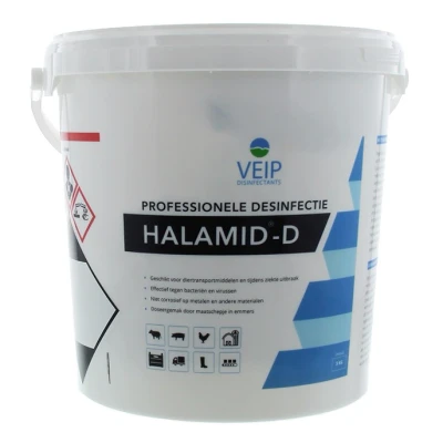 Afbeelding van Halamid d 5 kg Zeer effectief Desinfectiemiddel Voor transportmiddelen/verblijven van Dieren Ontsmettingsmiddel Stabiel Stalhygiëne