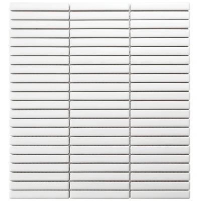 Afbeelding van The Mosaic Factory Sevilla mozaïektegel 1.2x9.2x0.8cm voor wand kitkat mini finger Keramiek Mat Wit