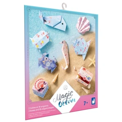 Image de Tampon et gomettes Janod Les Ateliers du Calme Magic Océan 2 Boîtes 18 Origamis