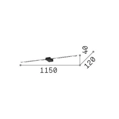 Afbeelding van Ideal Lux LED wandlamp Theo zwart breedte 115 cm aluminium