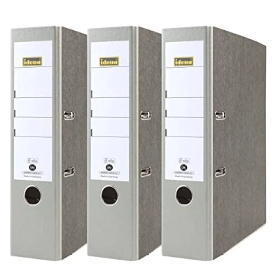 Afbeelding van Idena 90084 map DIN A4, 8 cm breed, wolkenmarmer grijs, 3 stuks