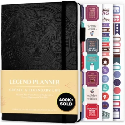 Afbeelding van Legend Planner Beste weekplanner en maandkalender om de productiviteit te verhogen, doelen bereiken master time beheren, A5, ongedateerd, zwart