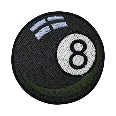 Afbeelding van Finally Home Strijkpatch biljartbal zwart retro vintage patroon