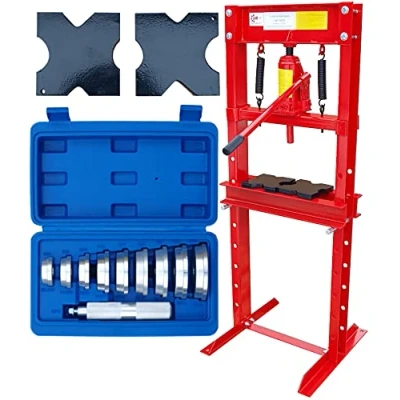 Afbeelding van Carmax Hydraulische werkplaatspers, 12 T, met 10 delige drukset, framepers boorhouder