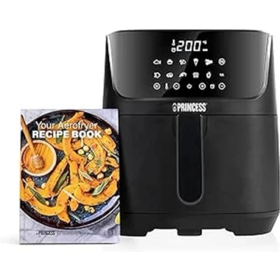 Afbeelding van Airfryer XXL 6,5L Princess 182061 Inclusief Receptenboek Digitale Heteluchtfriteuse met Uitneembare Scheidingswand en 60% Minder Energieverbruik Zwart