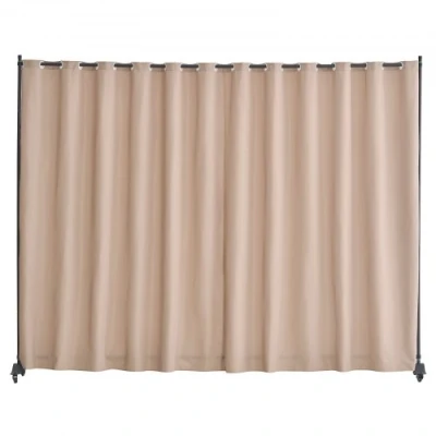 Image de VEVOR Cloison de séparation en tissu paravent avec roulettes pour chambre marron