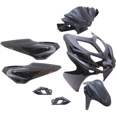 Afbeelding van Plaatset 9 delig Yamaha Aerox R vanaf bouwjaar 2014 metallic zwart