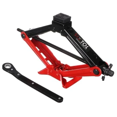 Afbeelding van SIXTOL SX Scissor Jack 2T Schaarkrik met ratel, 2 ton, compact, noodgevallen, krik, bandenvervanging, rubberen kussen