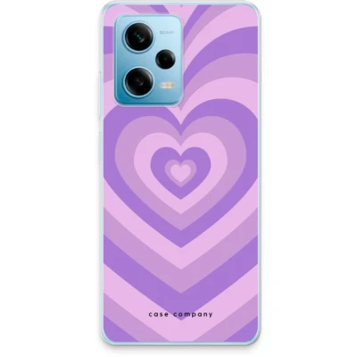 Afbeelding van Case Company® hoesje geschikt voor Xiaomi Redmi Note 12 Pro 5G Hart Paars Soft Cover Telefoonhoesje Bescherming aan alle Kanten en Schermrand