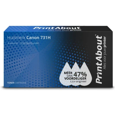 Afbeelding van Huismerk Canon 731H Toner 4 kleuren Voordeelbundel Hoge capaciteit