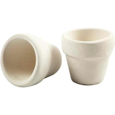Afbeelding van Creotime Bloempot 4,6 X 5,2 Cm Terracotta Wit 6 Stuks