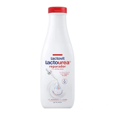 Afbeelding van Lactovit Repair Shower Gel met vetersluiting, hydrateert, voedt en herstelt, sterke jeugdige huid, romige lichte textuur, calcium lactourem, voor een zeer droge of extra huid