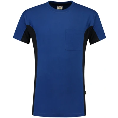 Afbeelding van Tricorp 102002 T Shirt Bicolor Borstzak Koningsblauw/Marineblauw 8XL