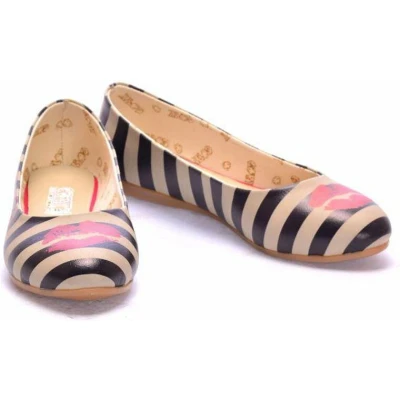 Afbeelding van GOBY Kiss My Lips Ballerina&#039;s Handgemaakt Premium Kwaliteit Maat 36