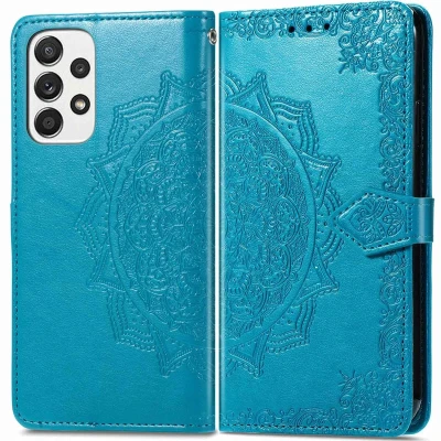 Afbeelding van iMoshion Hoesje Geschikt voor Samsung Galaxy A53 Met Pasjeshouder Mandala Bookcase Turquoise