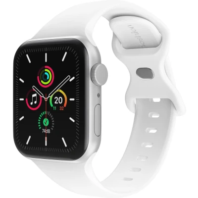 Afbeelding van imoshion Siliconen⁺ bandje voor de Apple Watch Series 1 t/m 10 / SE Ultra (2) (44/45/46/49 mm) White Maat M/L