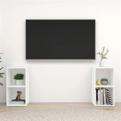Afbeelding van vidaXL Tv meubelen 2 st 72x35x36,5 cm bewerkt hout wit