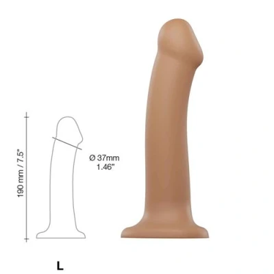 Image de Dildo semi réaliste double densité Ventousé Bendable Taille L