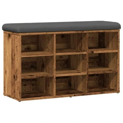 Afbeelding van vidaXL Schoenenbank 82x32x50 cm bewerkt hout oud houtkleurig
