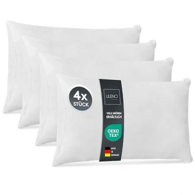Afbeelding van LILENO HOME Set van 4 kussenslopen 30 x 50 cm, wasbaar binnenkussen geschikt voor mensen met een allergie, polyester kusseninlet als bankkussen, cocktailkussen en hoofdkussen