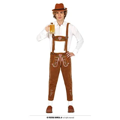 Afbeelding van Fiestas Guirca Lederhose Tyrolean Bruin maat L (52 54)