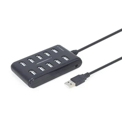 Afbeelding van 10 poorts USB 2.0 hub, zwart