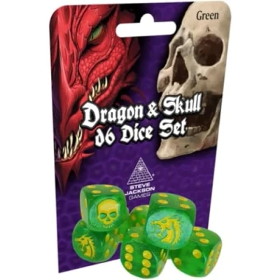 Afbeelding van Dragon &amp; Skull Dice Pack Green Glitter Steve Jackson Games