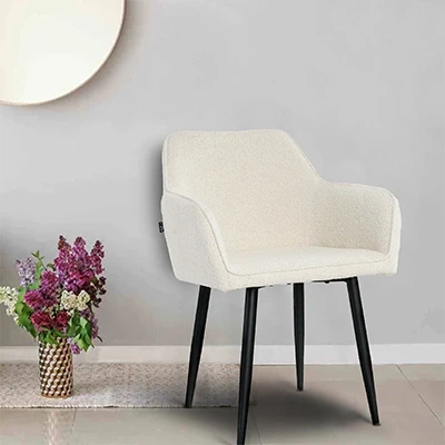 Afbeelding van Lina® Diamond Eetkamerstoel Creme Boucle