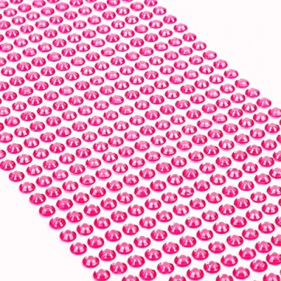 Afbeelding van Movoja 640 stuks roze strass steentjes, glittersteentjes, rond, 5 mm, stickers om te versieren en knutselen, decoratieve stenen op plakken, stenen, knutselstenen,