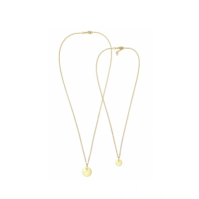 Afbeelding van Elli Plate Heart Ketting goldcoloured, Dames, Maat: 45, Gold coloured