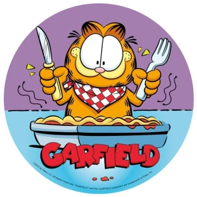 Afbeelding van Dekora, Garfield, Eetbare enzymschijf, decoratie voor kinderverjaardag, rond, 20 cm